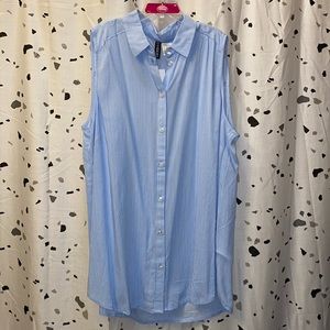 H&M blue and white stripped tank top